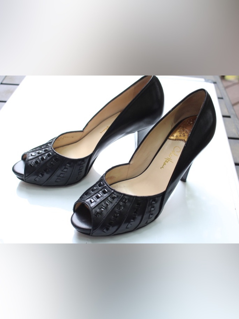 Cole Haan peep toe pumps